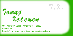 tomaj kelemen business card